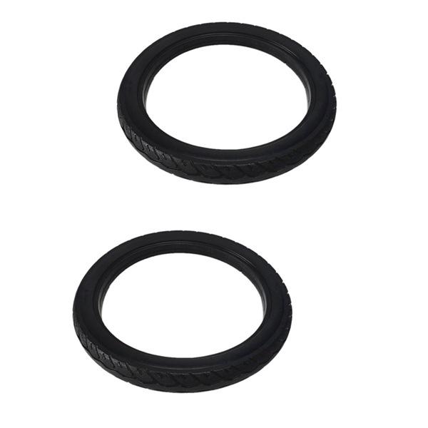 Black Rubber Tire Set: 2 Pieces for 16-inch Electric Bicycle or Delivery Vehicle