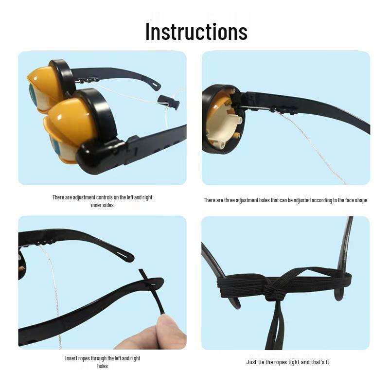Cartoon Prank Blink Glasses: Pull-String Novelty Toy for Kids
