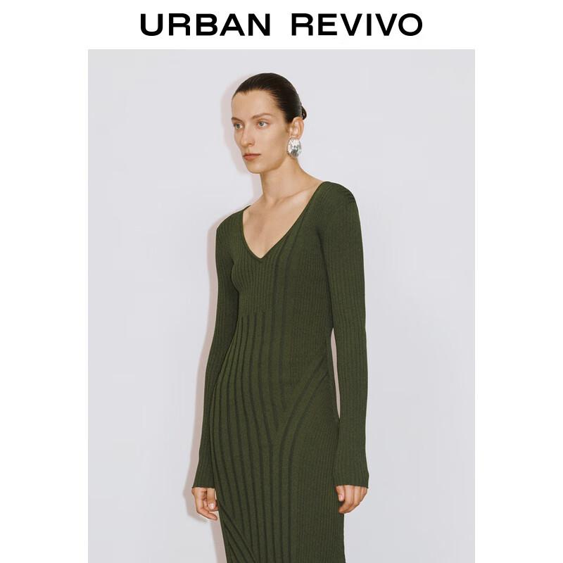 

UR 2025 Spring Women s Textured V-neck Knit Dress XL