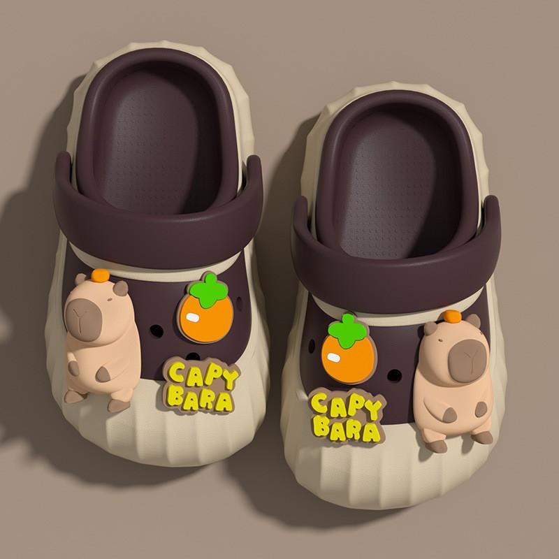 Kids Capybara Slide Sandals Boys Girls Indoor Home Slippers With Anti-Slip Sole Quick-Dry Breathable Footwear