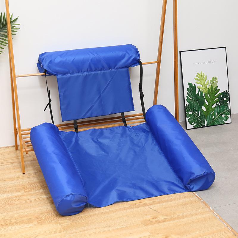 Inflatable Water Recliner & Hammock with Backrest - Foldable & Dual-Use Floating Bed