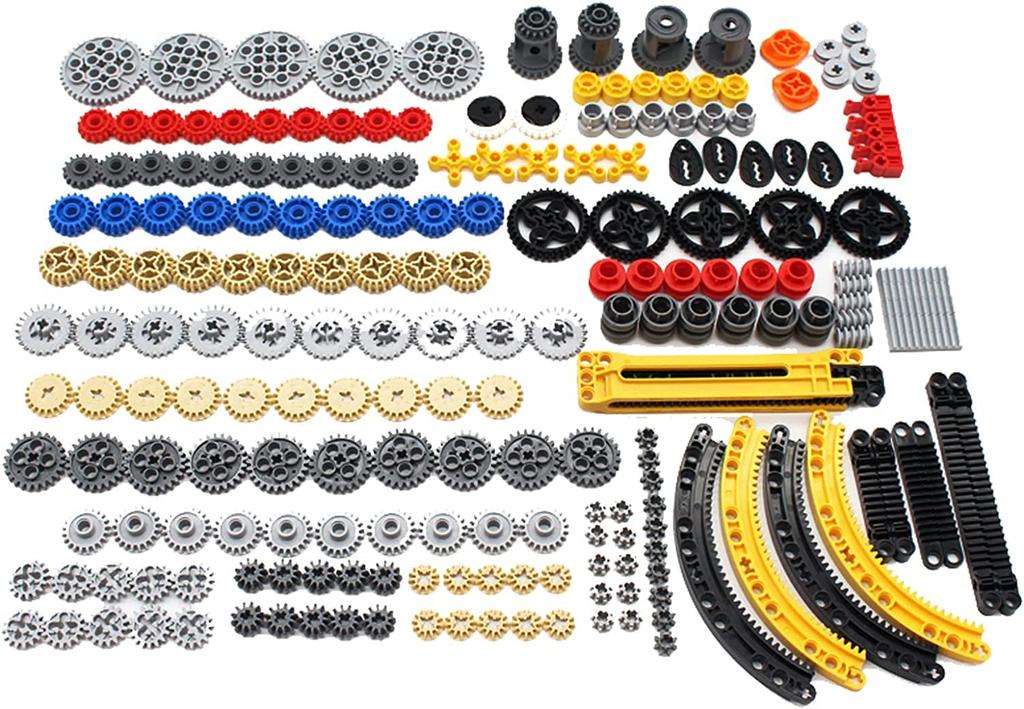 SEEMY 233-częściowy zestaw kół zębatych do części serii Technic, kompatybilny z częściami LEGO Technic, zestaw asortymentowy kół zębatych DIY (Ramiona podnośnika, Sworznie, Osie, Złącza)