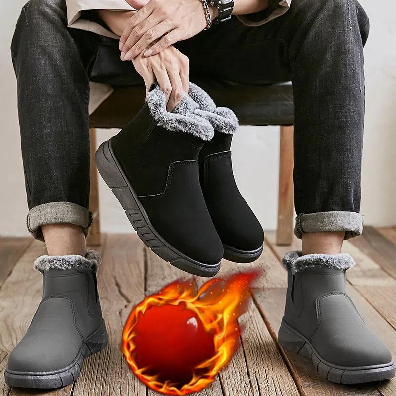 Snow Boots Men's Winter Velvet Thickened Thermal Cotton Shoes