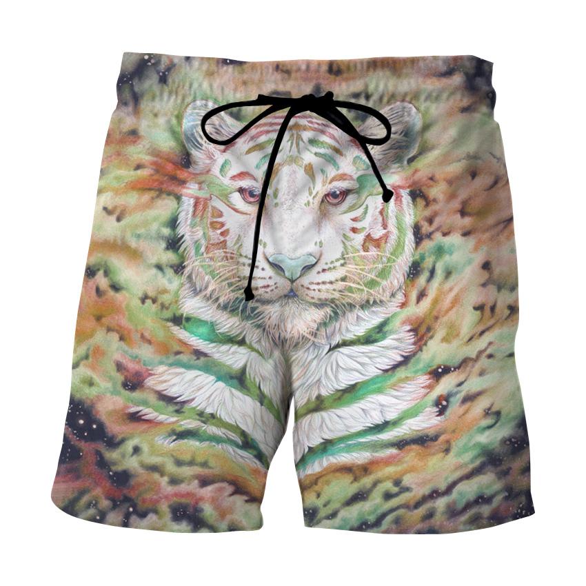 Mens Summer Beach Board Shorts Beach Boxer Trunks 3D Wolf Print Boardshorts Men Casual Short Bermudas Masculina