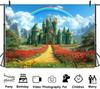 Smaragd Schloss Kulisse Grünes Schloss Frühlingsfee Schloss Regenbogen Hintergrund Party Dekorationen Porträt Foto Booth Requisiten Banner