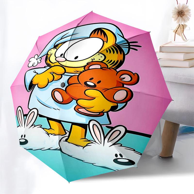 

1pc Garfield s Adventure: Automatic Folding Umbrella with 3-Fold Design, Iron Frame for Outdoor Use, Perfect Gift for Fans, Travelers, and Daily Use!I