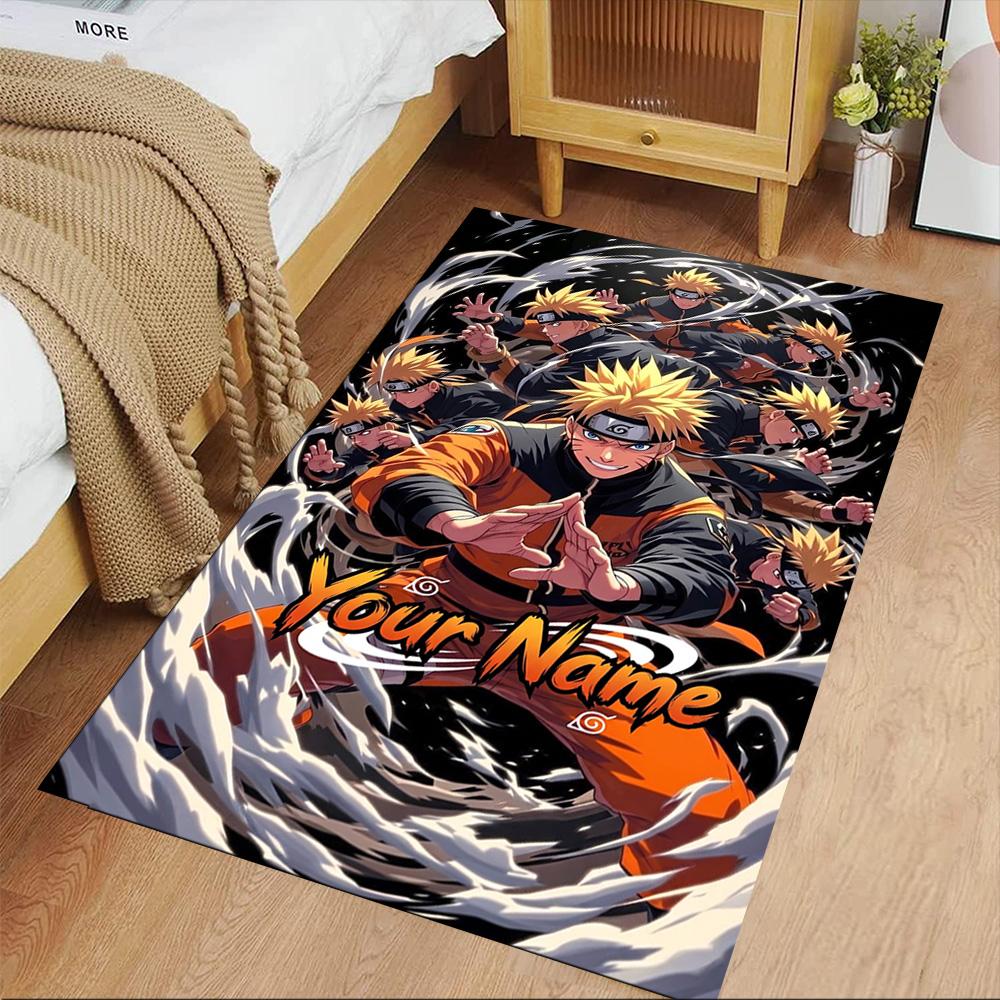 Naruto Character Customize Your Name Carpet Perfect for Dining Room Decorate room Dormitory Hallway Anti-slip Rug Anime Office Decor