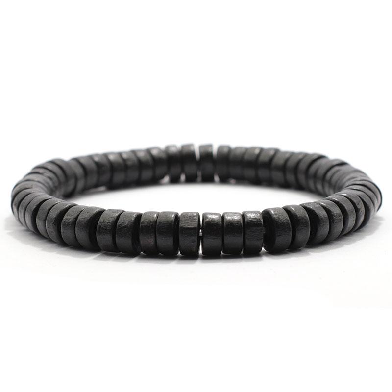 Minimalist Natural Wooden Bracelet Homme Coir Wood Beaded Braclet Man Hand Accessories Buddha Brazalete Men's Fashion Pulsera