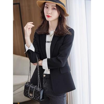 Casaco de Fato Curto Pequeno para Mulheres na Primavera e Outono Novo Estilo Coreano Estilo Pequeno Fragrância Ajustado Manga Comprida Top de Fato
