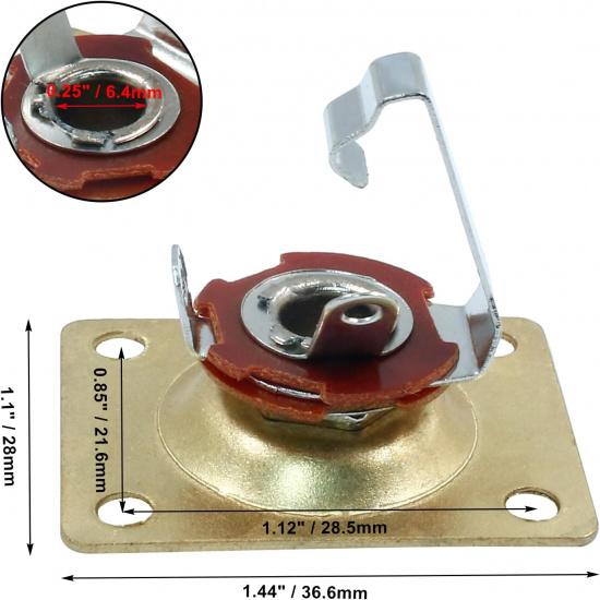 2Pcs Metal Output Jack 1/4 Inch Bass Jack Plate, Gold Input Jack Plate Guitar Jack Socket Electric Guitar Replacement Parts