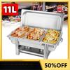 11L Faltbarer Quadratischer Edelstahl-Buffetofen Perfekt für Feiertage Catering, Partys, Veranstaltungen & Hausmannskost 63*36*27.5cm