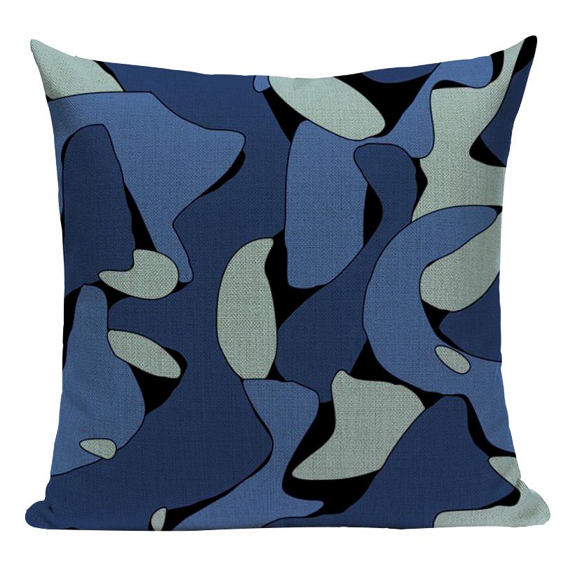 Satın alın Abstract Contour Decorative Throw Pillows Case Dark Blue