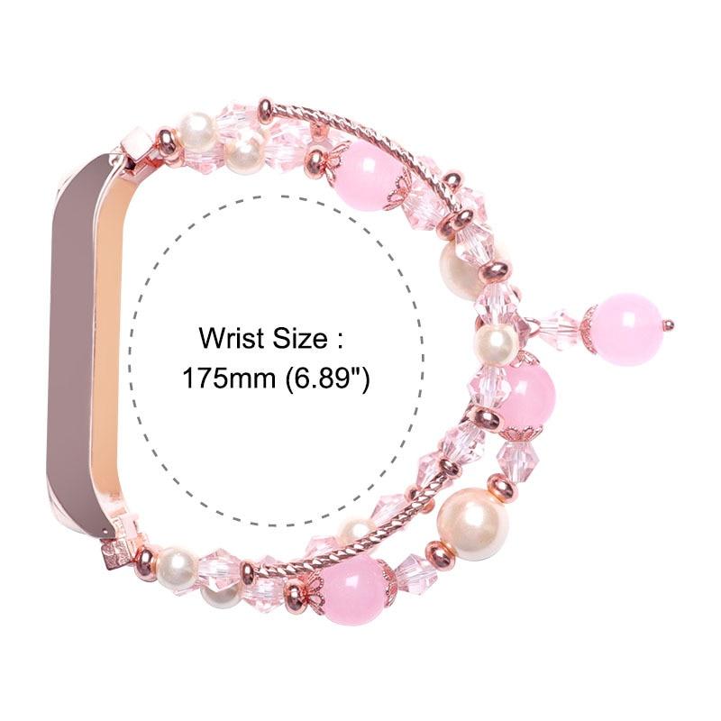 Pro Xiaomi Mi Band 7 Strap Mi Band 6 / 5 / 4 / 3 Strap Perlové šperky Náhradní náramek