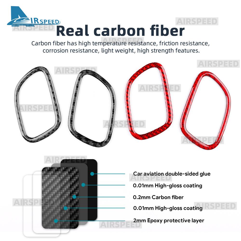 Real Soft Carbon Fiber Trim Sticker For Mercedes Benz SLK R172 2011-2016 SLC 2016-2020 Car Dashboard Side Air Vents Panel