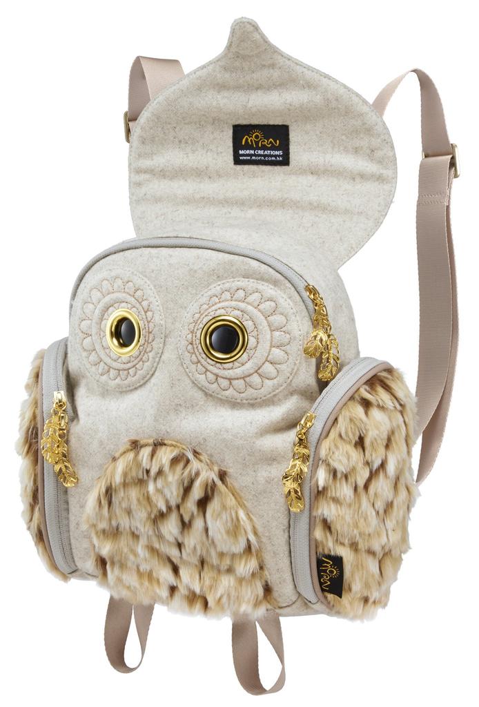 MORN CREATIONS Eule Klassischer Flanellpelz, Weiß, Damen, OW-356