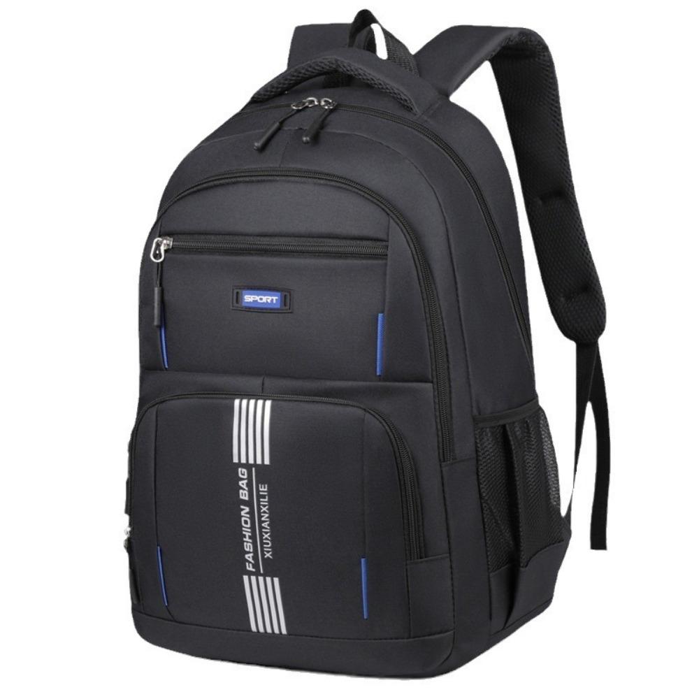 Solid Color Student School Bag Multi-functional Business Computer Bag Travel Knapsack  Camping