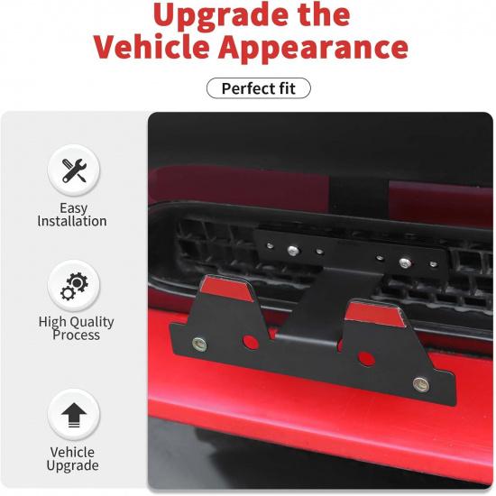Supporto Staffa Porta Targa Anteriore Compatibile con Dodge Challenger 2009-2014 (Nero)