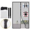 Magnetic Snap Screen Door Curtain, Polyester Meshes Frame Hook, Fit Door Up To 210cm