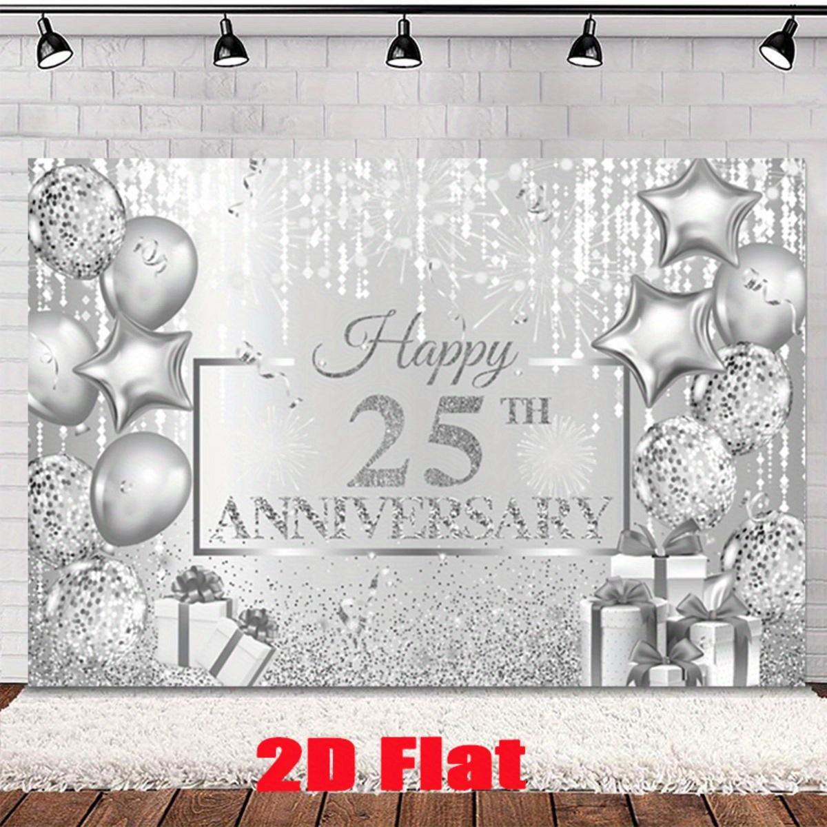 2D Plane - 2D Plane - 1 piece - 2D Plane Wedding Banner celebrating 25th wedding anniversary 100x150cm
