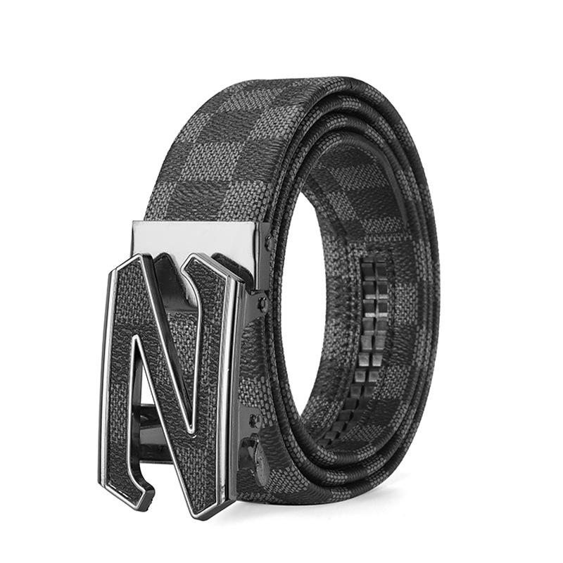

Мужской деловой повседневный автоматический кожаный ремень с пряжкой в виде буквы 120cm