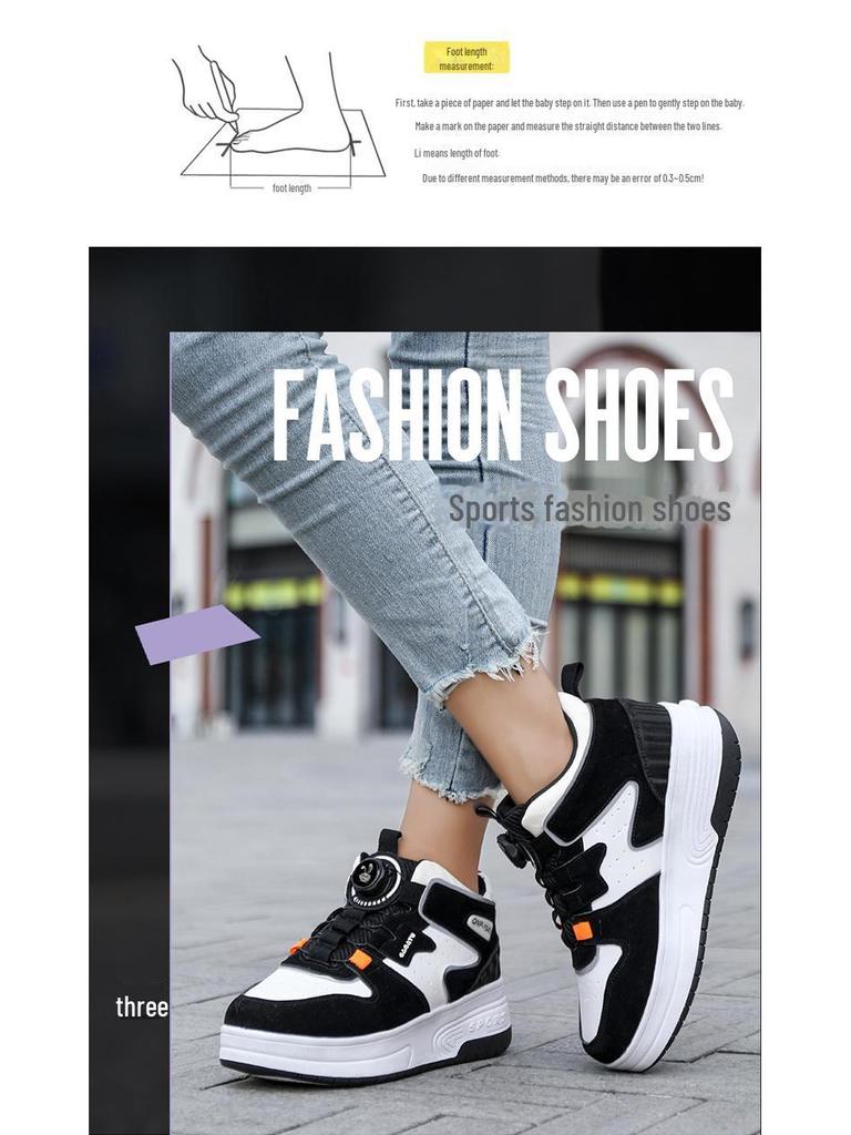 Children's Double-Wheel Deformation Roller Skates for Girls and Boys