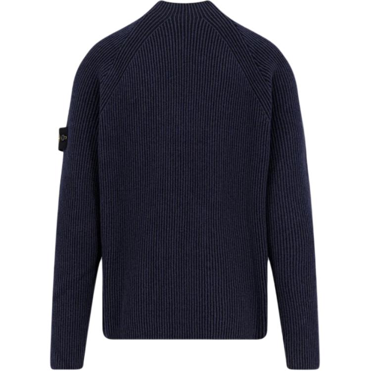 Stone Island Ribbed Logo Long Sleeve Sweater Men sweaters K2S155100023S00L7V0020