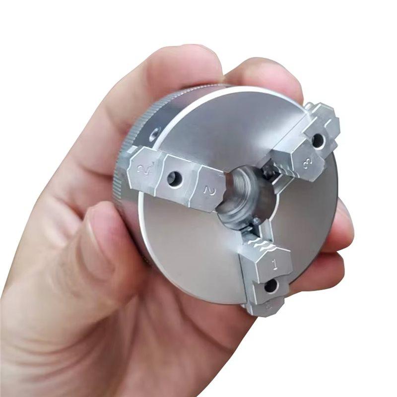 ABGR-Aluminum Alloy For Lathe Bench Grinder Mini Three Jaw Chuck For Electric Drill Self Centering Woodworking Turning Tool