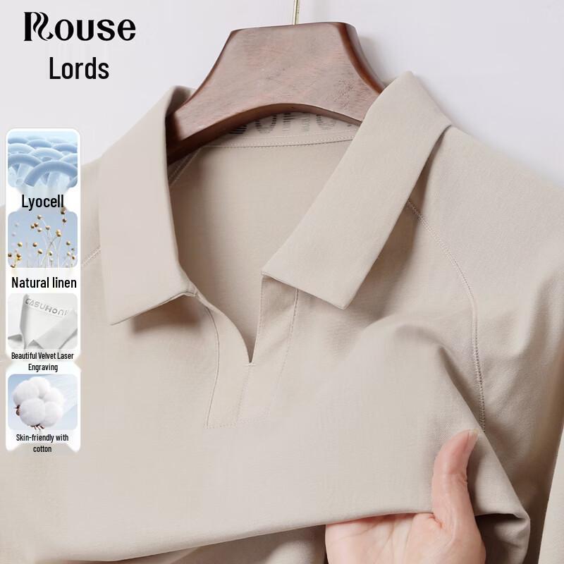 LUOZI Men s Cooling Cotton Blend Short Sleeve Polo Shirt L