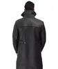 Black Classic Genuine Lambskin Men's Trench Coat Handmade Stylish Long Leather