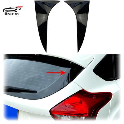 2015 Till 2018 För Ford Focus Halvkombi Bakruta Spoiler Sidovinge Kåpor Delare Av Högkvalitativ ABS Blank Svart Karosskit