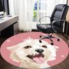 1pc Poodle Pattern Office Round Rug, Non-slip, Soft and Durable Office Rug for Interior Decoration, Perfect for Office,Decoration yy260204022