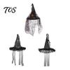 Hanging Wizard Hat Decor Halloween Witch Decor, Spider Web Ribbon Prop Party Streamers for Party, Dark Costume Accessory Masquerade Accents