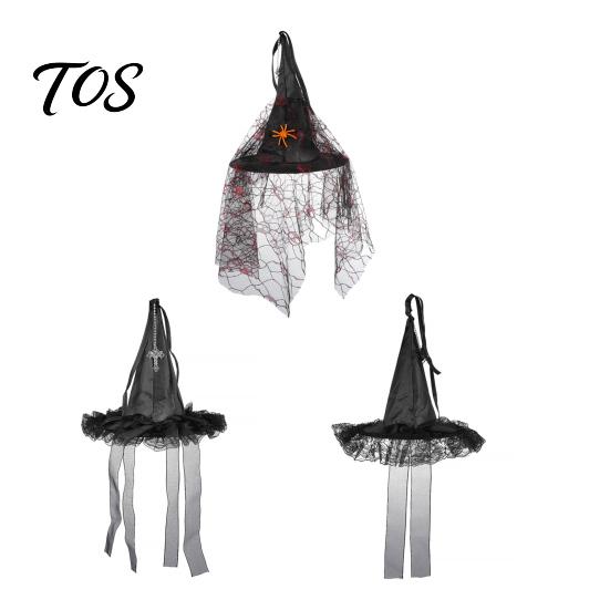 Hanging Wizard Hat Decor Halloween Witch Decor, Spider Web Ribbon Prop Party Streamers for Party, Dark Costume Accessory Masquerade Accents