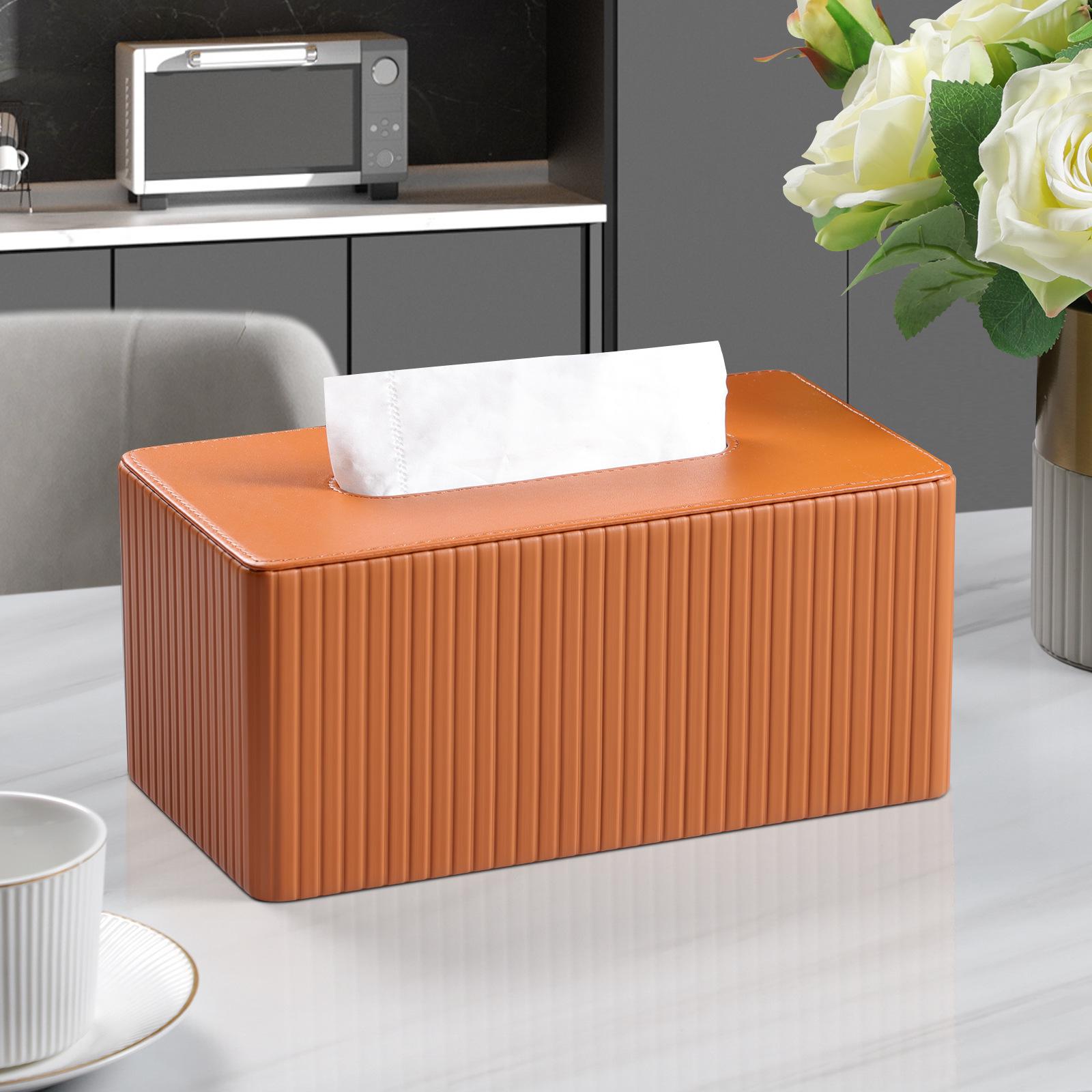 

Large Leather Tissue Box for Living Room, Home, or Office with Logo Print, Suitable for Desktop and Commercial Use Logo Printable
