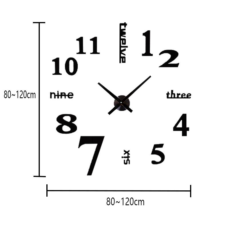 Acrylic Silent Wall Sticker Clock for Home & Bedroom Decor
