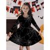 Girls' 3D Spider Web Dress Long Sleeve Summer Spring Vacation Daily Holiday Princess Beautiful Sweet Kids 4-12 Years Casual Dress A Line Dress
