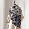 Winter Cashmere Scarf for Women Luxury Warm Shawl Floral Print Windproof Cape Pashmina Handerchief Designer Female Scarf
