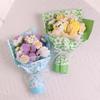 Handmade Crochet Flower Bouquet Knitted Rose Artificial Flowers For Home Decor Valentine's Day Mother's Day Anniversary Gift