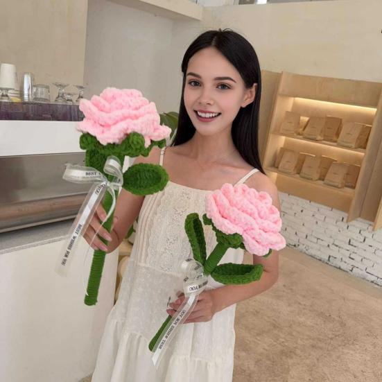 Large Crochet Flower Handmade Crochet Rose/Sunflower Bouquet Artificial Knitted Flower Birthday Anniversary Gift for Mother Wife Friend