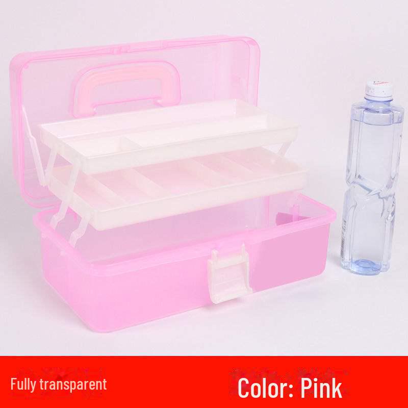 Large Capacity 3-Layer Transparent Art Tool & Pencil Storage Box