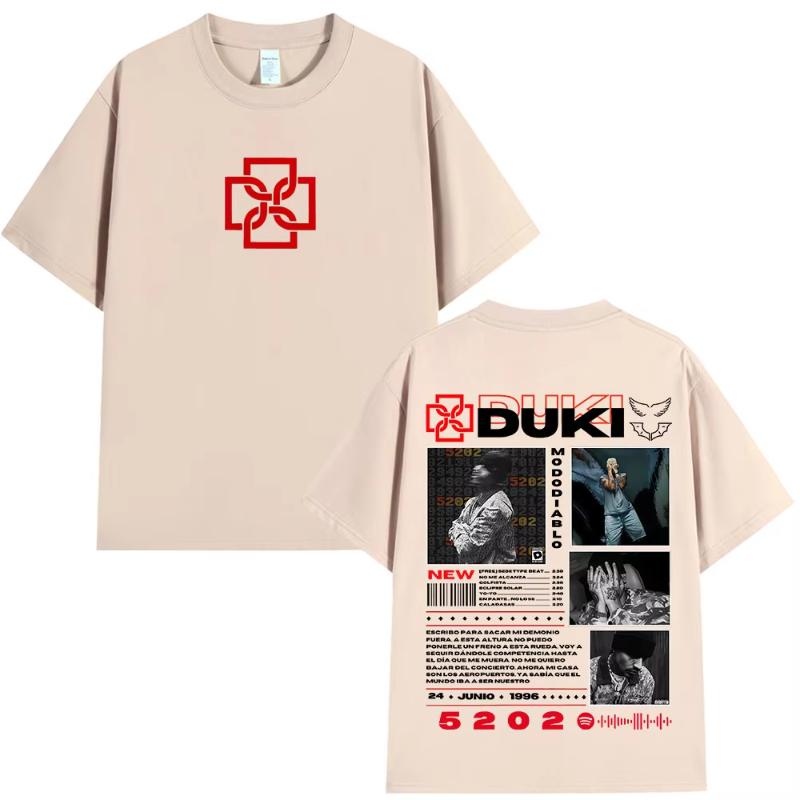 Rapper Duki 5202 MIXTAPE Album Merch Tshirt Unisexs Women Fashion Hip Hop T Shirt Cotton Casual Short Sleeve Oversized Tshirts