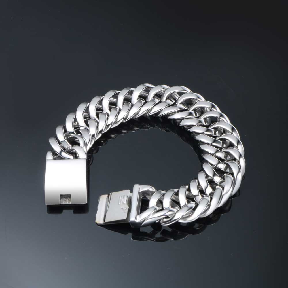 Silver Color Twisted Men Bracelets Bangles 316L Stainless Steel Wrist Band Hand Chain Male Accessory Hip Hop Party Rock Jewelry