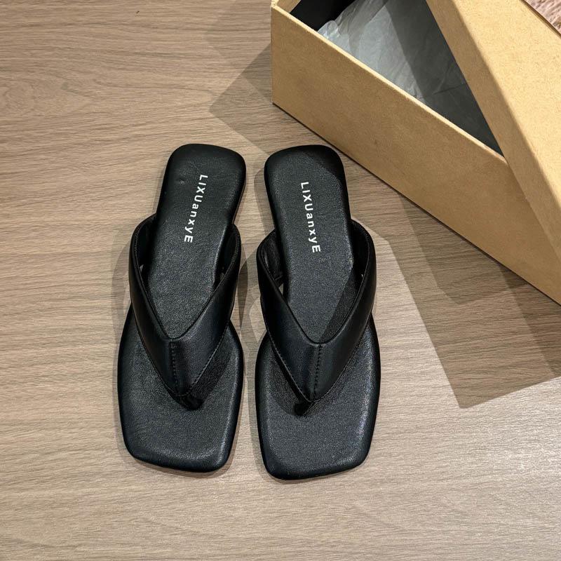 [Fanfuna] flip-flops women's summer outer wear 2025 new versatile fashion pinch foot beach lazy slippers