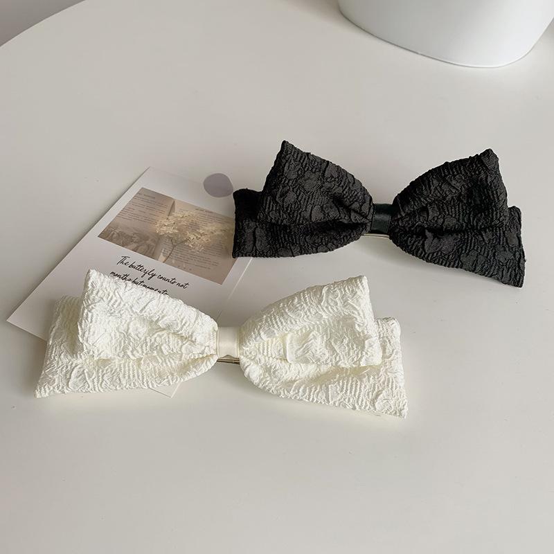 Fairy Girl Three-Dimensional Bow Hairpin Elegant Spring Clip Top Clip Retro Texture Mori Broken Hairpin