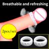 White Penis Ring 2pcs Cock Ring Breathable Foreskin Corretion Ring Sex Toys for Men Rings Chastity Cage Delay Time Sex Producrts