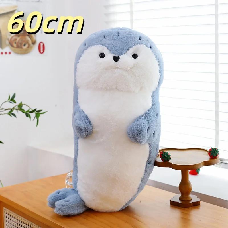 Kawaii Long Sea Otter Seal Plushies Huggable Pillow Soft Fluffy Stuffed Ocean Animal Cute Plushie For Sleeping Companion Gift
