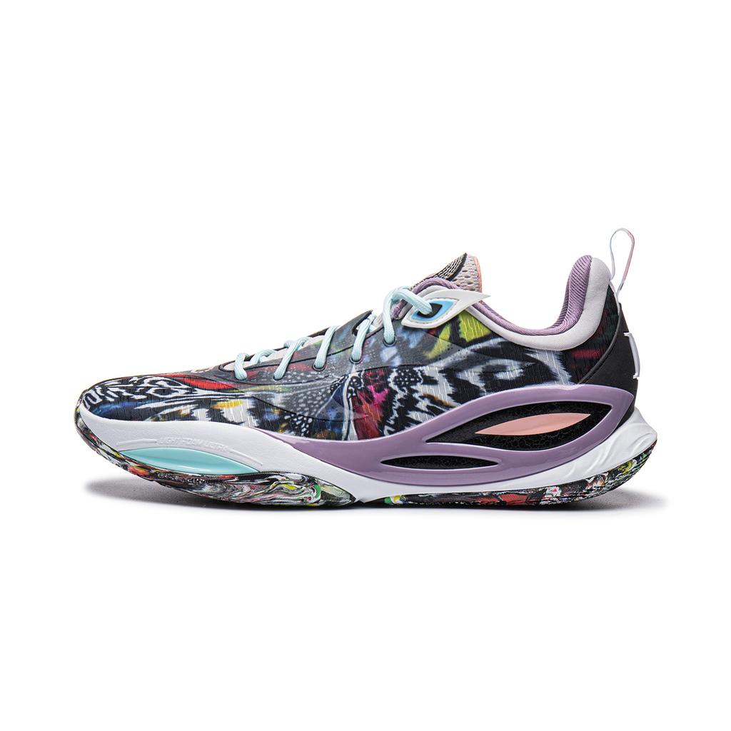 Li Ning DLO2 Cushioning Slip Resistant Rebound Grip Low top Basketball Shoes Unisex Black White Gray ABPW013-7