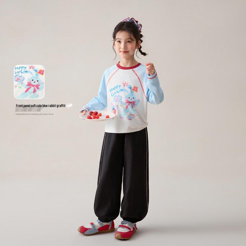 LUSON Girls' Long-Sleeve Cartoon T-Shirt