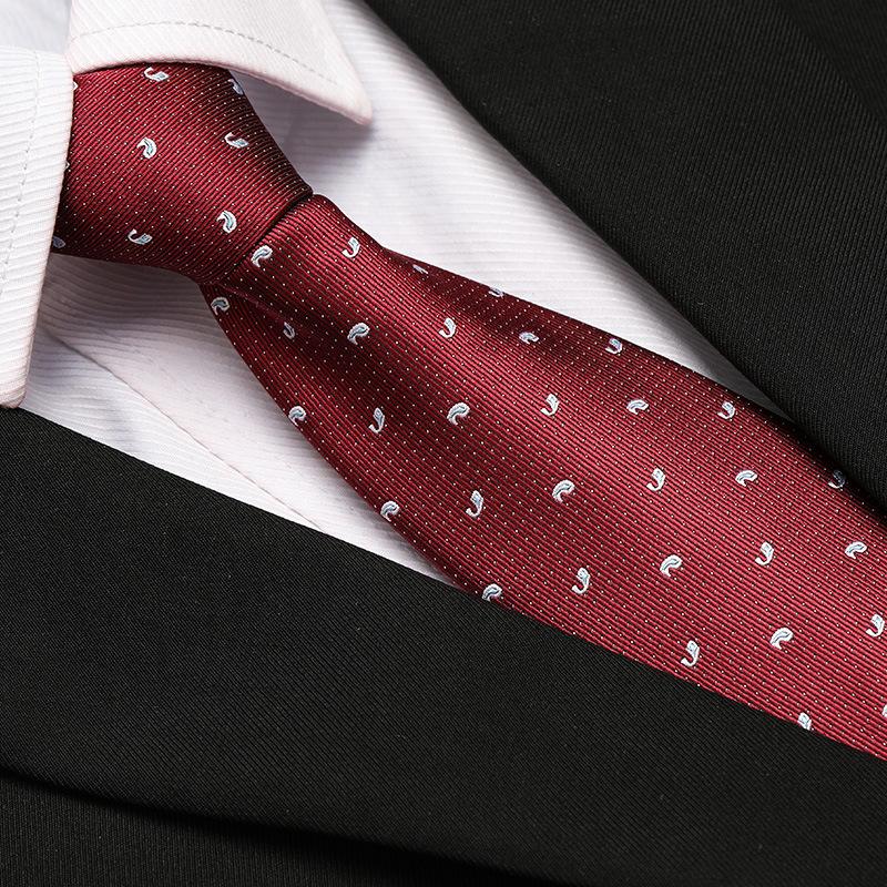 Men'S Formal Wedding Business Tie 8Cm Groom Wedding Banquet Burgundy Tie Hand Zipper Men And Women