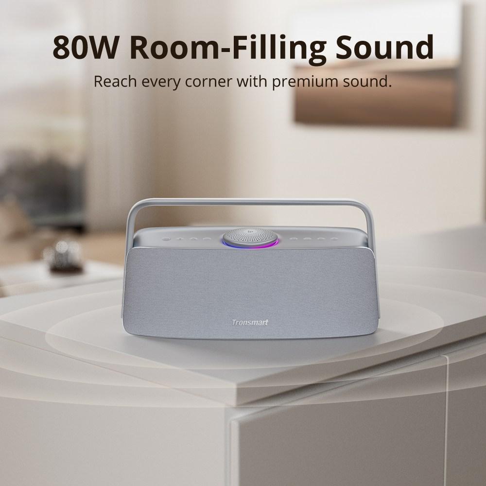 Tronsmart Fiitune X30 80W Bluetooth-Lautsprecher, Spatial Audio mit 5 Treibern, Hi-Res LDAC, IPX6 wasserdicht, 14H Wiedergabe, TWS-Kopplung, APP-EQ